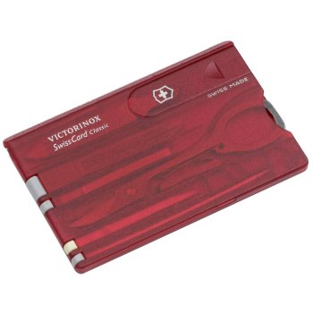 Многофункциональная карта Victorinox SwissCard Classic, красная прозрачная