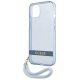 Guess Translucent Strap iPhone 13 vāciņš ar siksniņu, zils