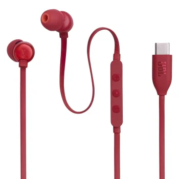 JBL Tune 310C austiņas ausīs ar USB-C, sarkanas