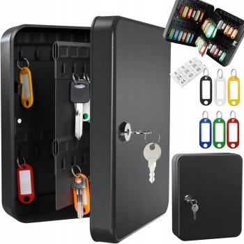 Metal Key Storage Box Safe with Lock for 48 Keys