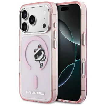 Чехол Karl Lagerfeld IML Peekaboo MagSafe для iPhone 17 Pro Max, Розовый
