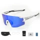 Rockbros Polarized Cycling Glasses with UV Protection and Corrective Insert, White/Blue