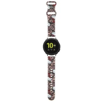 Hello Kitty Silicone Tags Graffiti Universal Watch Strap 20mm, Pink
