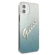Чехол Guess для iPhone 12 mini Glitter Gradient Script, синий