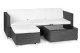 Moduļu tehnorotanga dārza stūra dīvāns ar galdiņu MultiGarden, pelēks