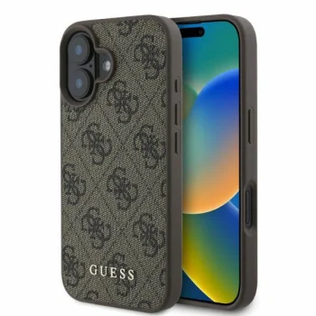 Чехол Guess 4G Classic для iPhone 16, Коричневый