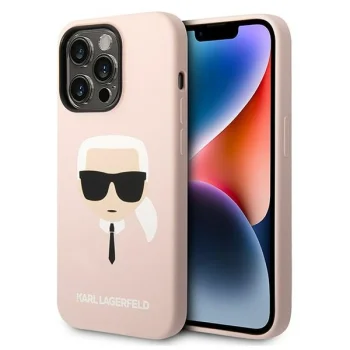 Чехол Karl Lagerfeld Silicone Karl Head для iPhone 14 Pro Max - Розовый