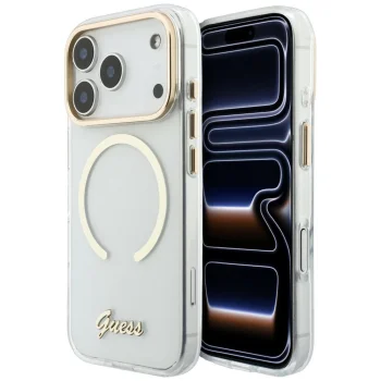Guess IML Script Metal MagSafe läbipaistev ümbris iPhone 18 Pro / 17 Pro