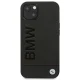 BMW iPhone 14 Plus vāciņš Leather Stamp, melns
