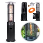 MultiGarden BYH-D-PC 11 kW Gas Patio Heater with Glass Tube and Cover, Black