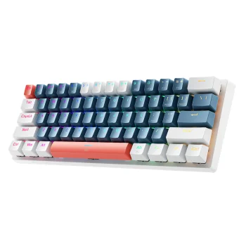Machenike K500-B61 vadu mehāniskā spēļu tastatūra, Brown Switch, zila un balta