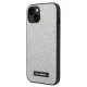 Чехол Karl Lagerfeld для iPhone 14 Plus Glitter Plaque Logo, серебристый