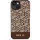 Guess iPhone 14 Plus vāciņš GCube Stripes MagSafe, brūns