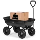 MultiGarden garden dump cart 75 L 200 kg with pneumatic wheels, black