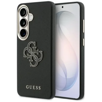 Guess Grained Big 4G Metal Logo vāciņš Samsung Galaxy S26, melns
