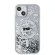 Karl Lagerfeld iPhone 13 / 14 / 15 Case Liquid Glitter Choupette Head MagSafe, Transparent
