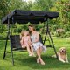3-Seater Garden Swing with Steel Frame MultiGarden, Black