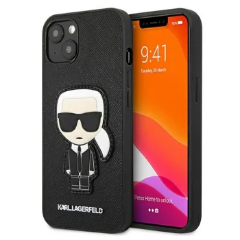 Чехол Karl Lagerfeld Saffiano Ikonik для iPhone 13 mini, черный