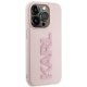 Apple iPhone 15 Pro 6.1\'\' Karl Lagerfeld 3D Rubber Glitter Logo Cover Case, Pink