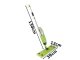 Flat mop with spray, rotating head, 3 microfiber pads, green
