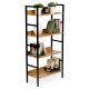 Industrial Wood and Metal Shelving Unit, Loft Style Bookcase ModernHome
