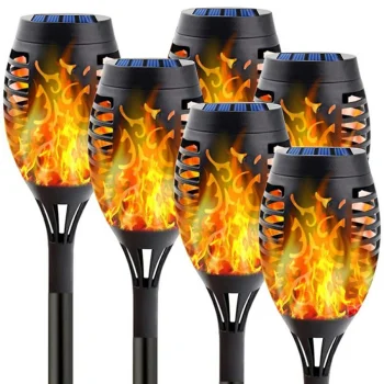 Solar LED Garden Torch Lamps (6 Pcs)