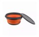 Folding Silicone Bowls with Lids, 3 Pieces, Grey-Orange