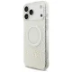 Guess IML Flowers Allover MagSafe vāciņš iPhone 18 Pro Max / 17 Pro Max ar pērļu siksniņu, balts