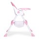 ECOTOYS Foldable Baby High Chair with Tray and Storage Basket, Pink