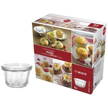 WECK stikla burciņas Muffin 165 ml ar vākiem, 6 gab. komplekts