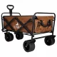 Luaro Foldable Beach Transport Cart 2-in-1 with Table and Canopy, Brown