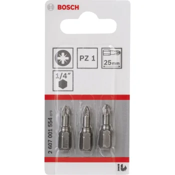 Bosch Extra Hard PZ1 skrūvgriežu uzgaļu komplekts 25 mm, 3 gab.
