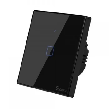 Sonoff TX T3EU1C Viedais skārienjutīgais gaismas slēdzis, 1 poga, Wi-Fi, RF, Melns