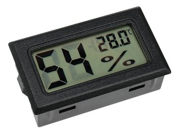 Digitālais LCD termometrs un higrometrs, melns