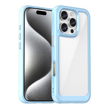 Outer Space vāciņš ar gelu rāmi iPhone 16 Pro Max - zils | Case With Gel Frame Blue