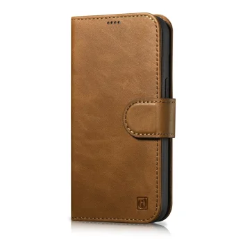 iCarer Oil Wax 2-in-1 ādas maciņš ar Anti-RFID iPhone 14 Pro Max, brūns (WMI14220724-TN) | Wallet Case 2In1 Cover...