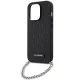 Karl Lagerfeld iPhone 14 Pro Case Saffiano Monogram Chain, Black