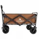 Luaro Foldable Beach Transport Cart 2-in-1 with Table and Canopy, Brown