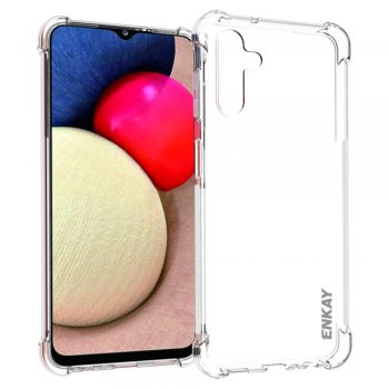 Galaxy A13 5G (SM-A136) ENKAY Reinforced Corners Anti-slip Crystal Clear Protective Cover Case | Caurspīdīgs Silikona...