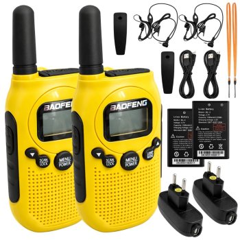 Walkie Talkie Set Baofeng BF-T6 2km Range 1500mAh, Yellow