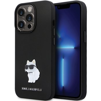 Чехол Karl Lagerfeld для iPhone 13 / 13 Pro Silicone Choupette Metal Pin, черный