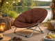 Folding Moon Chair for Camping and Garden, Brown