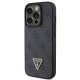 Guess Ādas 4G Diamond Triangle apvalks iPhone 15 Pro - melns | Leather case for black