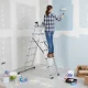 Daudzfunkcionālas alumīnija kāpnes 3x7 ModernHome saliekamas ar siksnām 150 kg