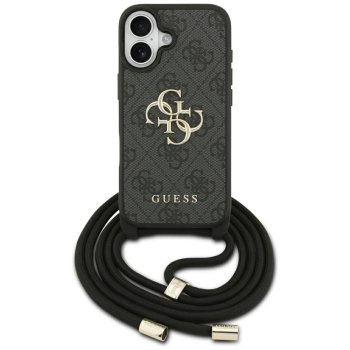 Guess 4G Big Logo Cord Stap crossbody maciņš iPhone 17 telefonam – melns | Phone Case Cover