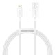 USB uz Lightning kabelis Baseus CALYS-A02 2.4A 1m Balts