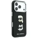 Karl Lagerfeld Saffiano vāciņš priekš iPhone 18 Pro / 17 Pro, Karl & Choupette, melns