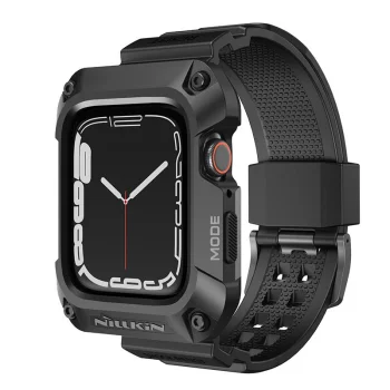Nillkin DynaGuard vāciņš ar siksniņu Apple Watch 45mm 7 / 8, melns