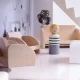 Bērnu spēļu koka leļļu māja ar mēbelēm konstruktors, 80cm | Wooden Play Dollhouse with Furniture