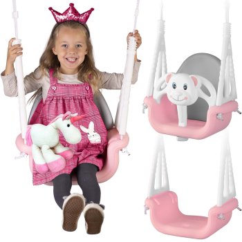 Ricokids 3-in-1 Bērnu šūpoles Miś, Rozā